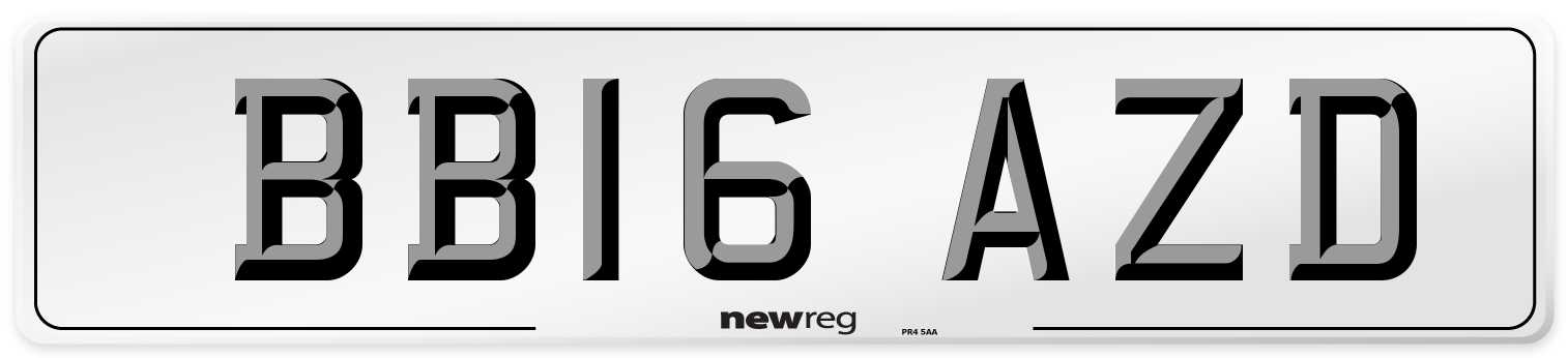 BB16 AZD Number Plate from New Reg